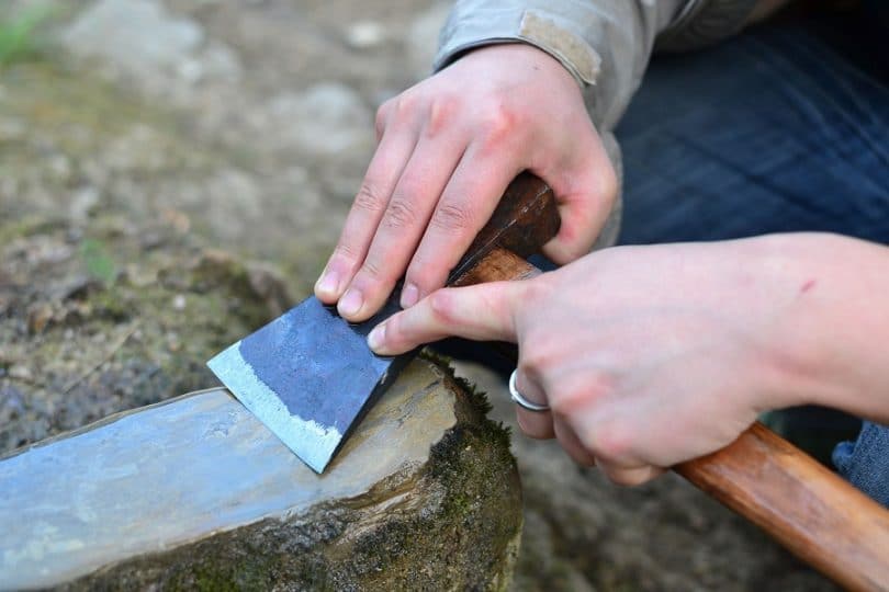 How to Sharpen a Hatchet With a Stone 