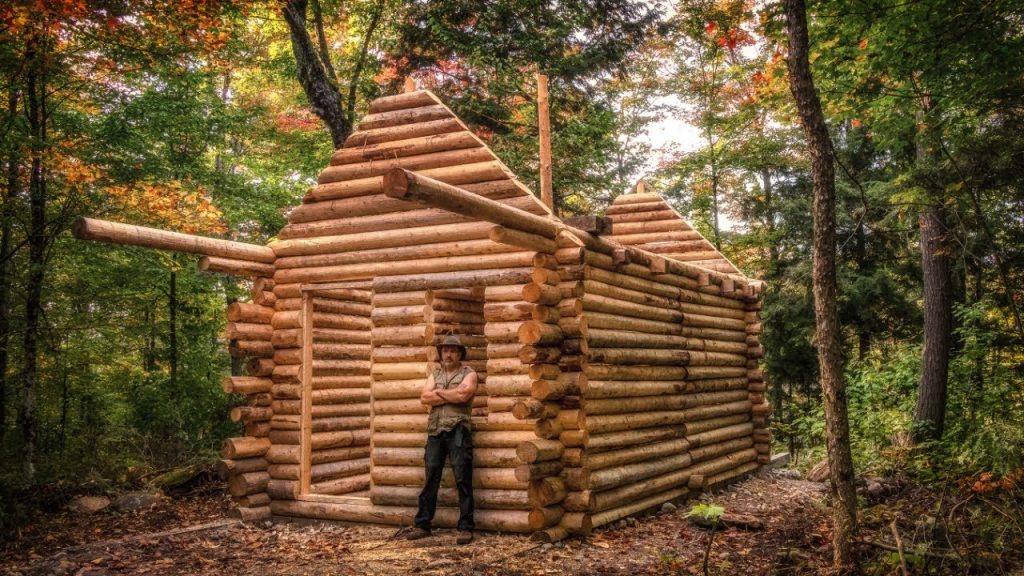 Primitive Log Cabin Building